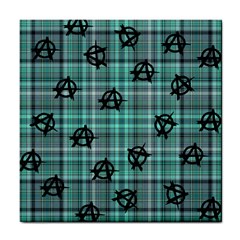 Aqua  Plaid Anarchy Tile Coasters by snowwhitegirl