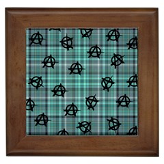 Aqua  Plaid Anarchy Framed Tiles by snowwhitegirl