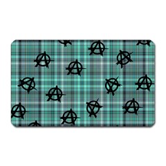 Aqua  Plaid Anarchy Magnet (rectangular) by snowwhitegirl