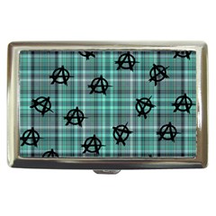 Aqua  Plaid Anarchy Cigarette Money Cases by snowwhitegirl