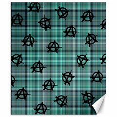 Aqua  Plaid Anarchy Canvas 8  X 10  by snowwhitegirl