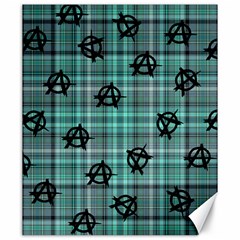 Aqua  Plaid Anarchy Canvas 20  X 24   by snowwhitegirl