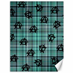 Aqua  Plaid Anarchy Canvas 36  X 48   by snowwhitegirl