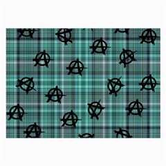 Aqua  Plaid Anarchy Large Glasses Cloth (2-side) by snowwhitegirl