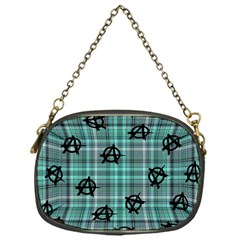 Aqua  Plaid Anarchy Chain Purse (one Side) by snowwhitegirl