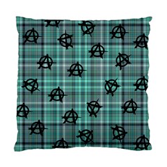 Aqua  Plaid Anarchy Standard Cushion Case (two Sides) by snowwhitegirl