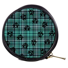 Aqua  Plaid Anarchy Mini Makeup Bags by snowwhitegirl