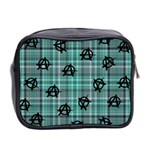 Aqua  Plaid Anarchy Mini Toiletries Bag (Two Sides) Back