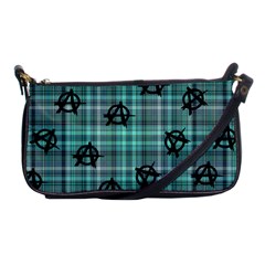 Aqua  Plaid Anarchy Shoulder Clutch Bag by snowwhitegirl