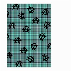 Aqua  Plaid Anarchy Small Garden Flag (two Sides) by snowwhitegirl