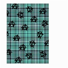 Aqua  Plaid Anarchy Large Garden Flag (two Sides) by snowwhitegirl