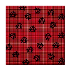 Red Plaid Anarchy Tile Coasters by snowwhitegirl