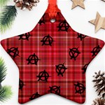 Red Plaid Anarchy Ornament (Star) Front