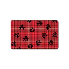 Red Plaid Anarchy Magnet (name Card) by snowwhitegirl