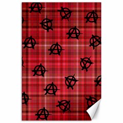 Red Plaid Anarchy Canvas 24  X 36  by snowwhitegirl