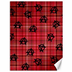 Red Plaid Anarchy Canvas 36  X 48   by snowwhitegirl