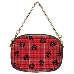 Red Plaid Anarchy Chain Purse (one Side) by snowwhitegirl