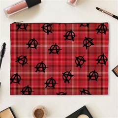 Red Plaid Anarchy Cosmetic Bag (xl) by snowwhitegirl