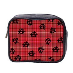 Red Plaid Anarchy Mini Toiletries Bag (two Sides) by snowwhitegirl