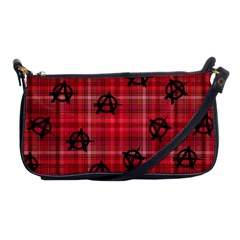 Red Plaid Anarchy Shoulder Clutch Bag by snowwhitegirl