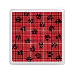 Red Plaid Anarchy Memory Card Reader (square) by snowwhitegirl