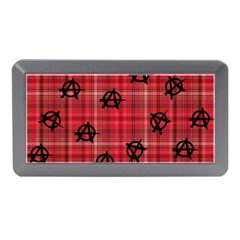 Red Plaid Anarchy Memory Card Reader (mini) by snowwhitegirl