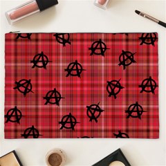 Red Plaid Anarchy Cosmetic Bag (xxl)