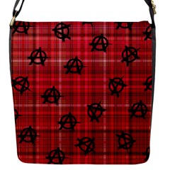 Red Plaid Anarchy Flap Closure Messenger Bag (s) by snowwhitegirl