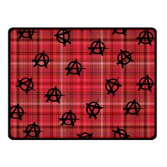 Red Plaid Anarchy Double Sided Fleece Blanket (small)  by snowwhitegirl