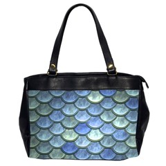 Blue Mermaid Scale Oversize Office Handbag (2 Sides)