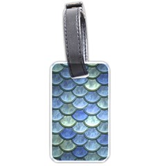 Blue Mermaid Scale Luggage Tags (One Side) 