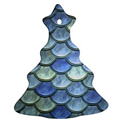 Blue Mermaid Scale Christmas Tree Ornament (Two Sides)