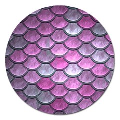 Pink Mermaid Scale Magnet 5  (round) by snowwhitegirl