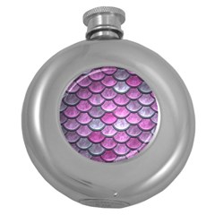 Pink Mermaid Scale Round Hip Flask (5 Oz) by snowwhitegirl