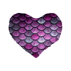 Pink Mermaid Scale Standard 16  Premium Heart Shape Cushions by snowwhitegirl