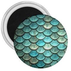 Aqua Mermaid Scale 3  Magnets by snowwhitegirl