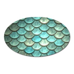 Aqua Mermaid Scale Oval Magnet by snowwhitegirl