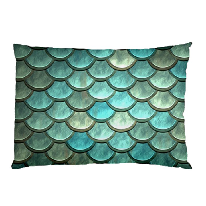 Aqua Mermaid Scale Pillow Case