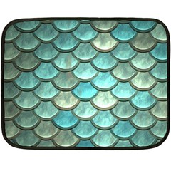 Aqua Mermaid Scale Double Sided Fleece Blanket (mini)  by snowwhitegirl