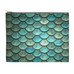 Aqua Mermaid Scale Cosmetic Bag (xl) by snowwhitegirl