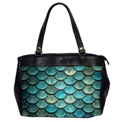 Aqua Mermaid Scale Oversize Office Handbag by snowwhitegirl