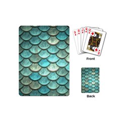 Aqua Mermaid Scale Playing Cards (mini)  by snowwhitegirl