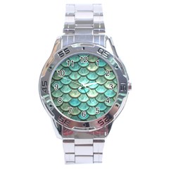 Aqua Mermaid Scale Stainless Steel Analogue Watch by snowwhitegirl