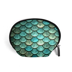 Aqua Mermaid Scale Accessory Pouch (small) by snowwhitegirl