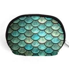 Aqua Mermaid Scale Accessory Pouch (medium) by snowwhitegirl