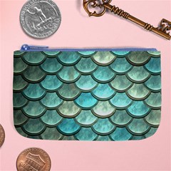 Aqua Mermaid Scale Large Coin Purse by snowwhitegirl