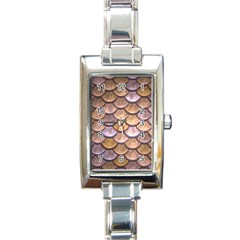 Copper Mermaid Scale Rectangle Italian Charm Watch