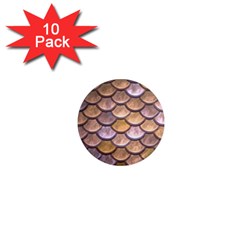 Copper Mermaid Scale 1  Mini Magnet (10 pack) 