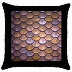 Copper Mermaid Scale Throw Pillow Case (Black)