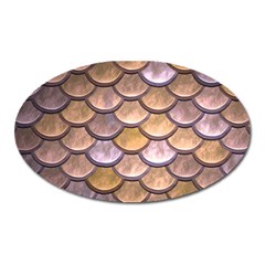 Copper Mermaid Scale Oval Magnet